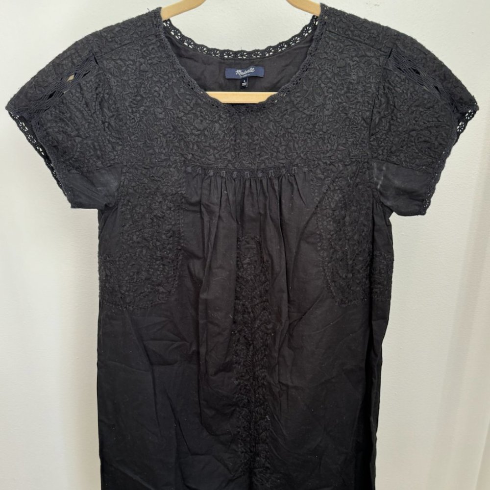Madewell Black Embellished Detail Dress